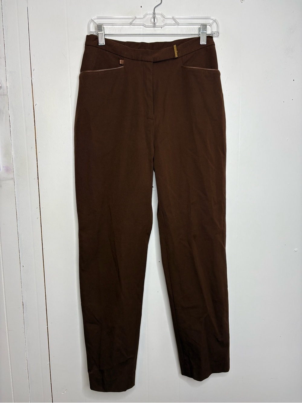 Lauren Ralph Lauren Pants Womens 8 Petite Straight Leg Chocolate Brown Preppy